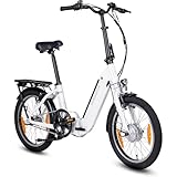 SAXONETTE E Bike Klapprad 20 Zoll mit Rücktrittbremse und nabenschaltung, E Fahrrad Herren mit 36V...