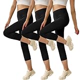 Geyuwoz Capri Leggings Damen 3/4 High Waist Sport Leggings Damen 3/4 Leggins 7/8 für Damen...