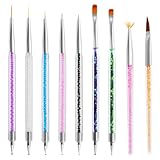 9-teiliges Nagelkunst-Pinsel-Set, Nagelkunst-Design-Stift mit Nagel-Liner-Pinsel und...