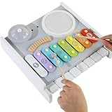 Xylophon-Spielzeug – Lernspiele aus Holz | Trommel-Set für Babys, Musikinstrument, für kleine...