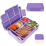 Sprifityy Brotdose Kinder mit Fächern,1330 ml auslaufsichere Lunchbox, geeignet für...