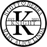Personalisiertes Monogramm-Willkommensschild, individuelle Metall-Wandkunst, rustikale...