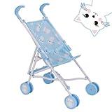 BabyBoo Puppenwagen Blau Kätzchen | Leichter Puppen-Buggy mit Schirmfaltfunktion |...