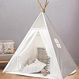 Camiraft Kinder Tipi Zelt,klassisches indisches Spielzelt für Kinder,Kinderzelte aus Baumwolle für...