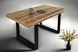 SAM Esstisch 160 x 85 cm Rio, Esszimmertisch naturfarben, Mangoholz massiv, U-Gestell aus Metall...