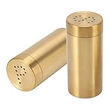 Phefop 2 Stück Edelstahl-Gewürzflaschen, Salzstreuer, Goldene Salz- und Pfefferstreuer,...