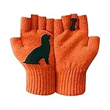 Damen Winter Touchscreen Handschuhe Lustiger Hund Warm Fleece Gefüttert Strick Elastische...