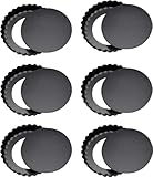 SS Somstyle 6x Tartelette Formen - Mini Quiche Formen - Kuchenform - Schwarz