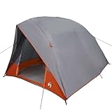 Campingzelt Grau und Orange 320 x 275 x 190 cm – Leichtes & wasserfestes Polyester-Zelt für...