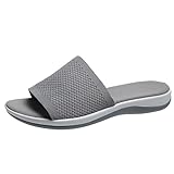 Pantoletten Damen Mesh Peep Toe Hausschuhe Weichen Sohlen Slippers Rutschfest Badeschuhe Plateau...