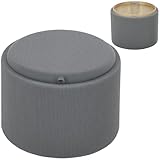 HOMCOM Sitzhocker mit Stauraum Hocker mit Deckel, Runder Fußhocker Polsterhocker Couchtisch mit...