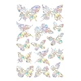 Kotkiddy® 28 Stück Fensteraufkleber Vogelschutz, Vogelschutz für Glasscheiben,Schmetterling...
