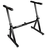 RockJam Heavy Duty Z-Style Keyboard Stand for Digital Pianos and Electronic Keyboards - Black