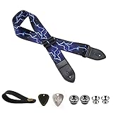 BetterJonny Gitarrengurt, Basicon Verstellbarer Gitarren-Gurt Gitarrenband Guitar Strap mit...