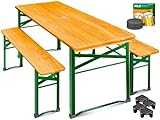 KESSER® Bierzeltgarnitur 3 teilig Gartenmöbel-Set | Klappbar 170 x 46 x 75cm | 2X Bierbänke 1x...