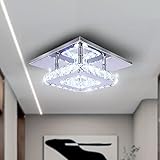 diisunbihuo Mini Kristall Kronleuchter Kristall Deckenlampe Quadrat LED Pendelleuchte für Flur...