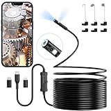 Endoskopkamera mit Licht, Ennovor 1920 HD Doppelkopf Endoskop-Kamera Handy mit 8 LED Licht, Kein...