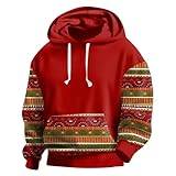 DxanDn Hoodie Herren Freizeit Kapuzenpullover Aztec Pullover mit Kapuze Vintage Sweatshirt Sport...