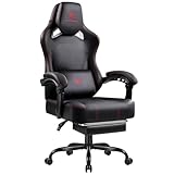 Waleaf Großer und hoher Gaming-Stuhl für Erwachsene mit Fußstütze, 180 kg Gewichtskapazität,...