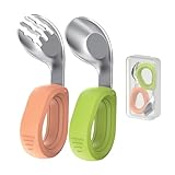 Kinderbesteck - Baby Besteck Set mit Edelstahl Gabel und Löffel - esslernbesteck - kindergeschirr -...