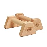 WOODPOWER® PowerBars Holz-Parallettes, gelenkschonende Liegestützgriffe, rutschfeste...