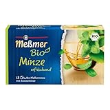 Meßmer Bio Minze | erfrischend | 18 Teebeutel | Vegan | Glutenfrei | Laktosefrei