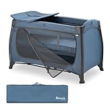 hauck Play N Relax Center, Dark Blue - Kinderreisebett mit Neugeboreneneinhang, Wickelauflage,...