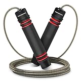 PORTENTUM Springseil Erwachsene Fitness, Speed Rope Verstellbar mit Hautfreundlichen Schaum Griffe,...