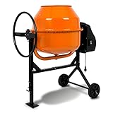 EBERTH 160L Betonmischer Elektrisch Mobil, 650W Motor, Gestell, Trommel und Zahnkranz aus Stahl,...
