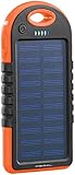 PEARL Solar Ladegerät Handy: Solar-Powerbank mit Taschenlampe, 3.000 mAh, 2X USB, 1 A, IPX4...