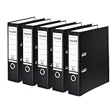 Original Falken 5er Pack PP-Color Kunststoff-Ordner. Made in Germany. 8 cm breit DIN A4 schwarz...
