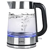 Amazon Brand - Umi Glas Wasserkocher 2200W 1,7 Liter, Schnellkocher, Kabelloser Wasserkocher mit...