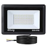 Blivrig 50W LED Strahler Außen Kalt Weiß 6500K 5000LM, 72 LED Scheinwerfer Aussen, IP66...
