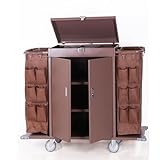 TFDRSEXVD Housekeeping-Wagen/Hotel-Lodging Gewerblicher Housekeeping-Wagen mit Taschen Gewerblicher...