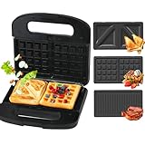 Extralink Sandwichmaker 3 in 1 Toaster, Grill und Waffeleisen mit austauschbaren Platten, 1000W...