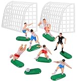 ABOOFAN Kleine Fußballspieler Kuchen Dekoration Satz – 2 Tore 6 Spieler 1 Schiedsrichter Bunte...