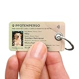 Pfotenperso Hundeausweis mit NFC-Chip - Hundemarke Adressanhänger personalisiert - Tier...