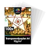 OfficeTree 100 Blatt Transparentpapier A4 Bedruckbar 90 g/m² - Pergamentpapier A4 -...