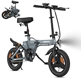 ESKUTE F100 E-Bike Klapprad, 14 Zoll Elektrofahrrad mit USB-Ladeanschluss für Handy, 250W...