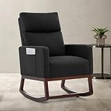 Aunekiv Schaukelstuhl Stillsessel Schaukelsessel, Gepolsterter Stillstuhl mit Holzbeinen &...