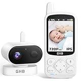 GHB Babyphone mit Kamera Baby Monitor 720P HD Zoom 2000mAh Akku 8 Schlafliedermit VOX Modus...