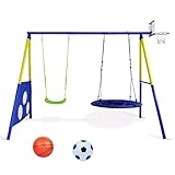 CCLIFE Schaukelgestell Outdoor 200kg Multifunktionales 4-in-1 Schaukelgestell Metall Kinderschaukel...