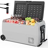 LIFERUN Kompressor Kühlbox, 32 Liter Kompressor Gefrierbox mit LED-Licht & Rollen, MAX/ECO Modus,...