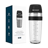 KITCHENDAO 2 in 1 Salat Dressingshaker mit Saftpresse, Ausgießer, Auslaufsicher, Messbecher...