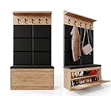 PLATAN ROOM Wand-Garderobe Set mit Garderobenpaneel & Schuhschrank & Hängeschrank 100 cm...