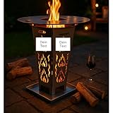 FireDesire Feuerkorb personalisiert 80cm + Grillplatte + Ascheschale, Feuertonne, Feuerschale,...