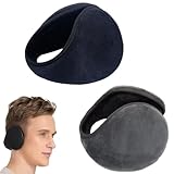 Ohrenwärmer Damen, 2 Stück Ohrenwärmer Herren, Winter Ohrenwärmer Set in Schwarz und Grau,...