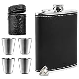 Flachmann, 8Oz Edelstahl Flachmann, Flachmann Edelstahl mit Trichter und 4 kleine Tassen, Geeignet...