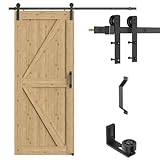 TSMST 6.6FT/200cm Schiebetürsystem Komplett-Set mit Bodenführung für Schiebetüren mit Schwarze...