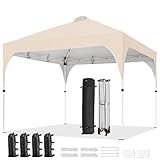 Yaheetech Faltpavillon 3x3m Pop Up Pavillon Gartenpavillon, Stabil Höhenverstellbar Wasserdicht...